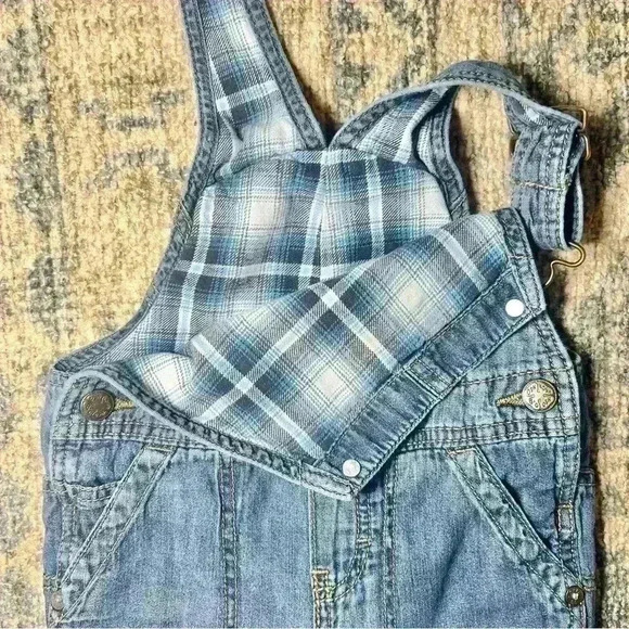Osh Kosh B’Gosh | Toddler Plaid Flannel Lined Denim Overalls | Size 2T - Picture 8 of 10